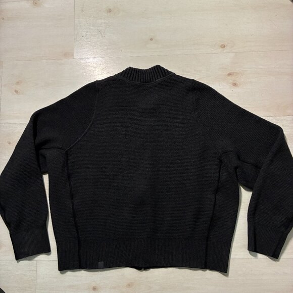 Lululemon Reversible Double-Knit Zip-Up Sweater Black/Graphite Grey Size 10 - Picture 2 of 6